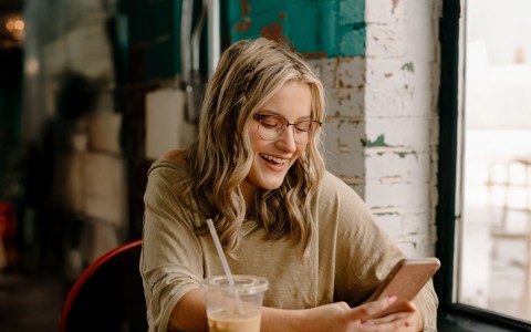 Lady holding a phone