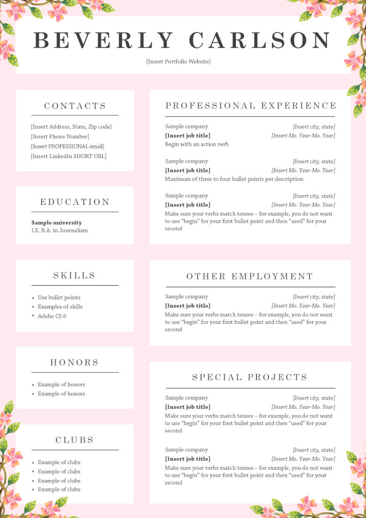 Free PSD Resume Templates 10