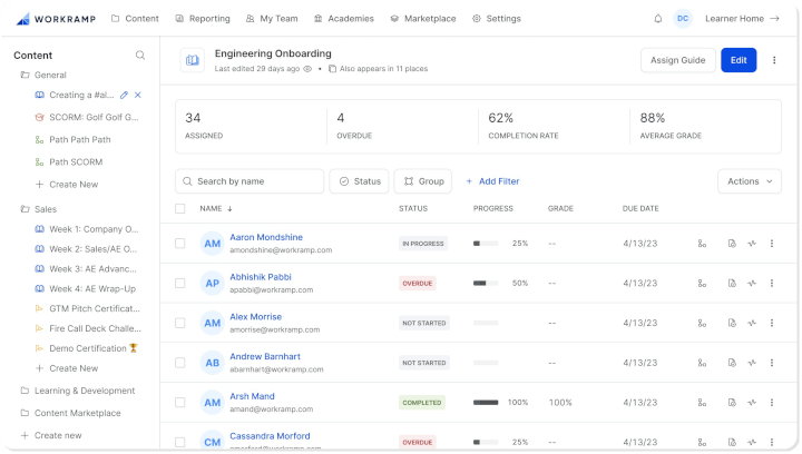 Workramp LMS interface