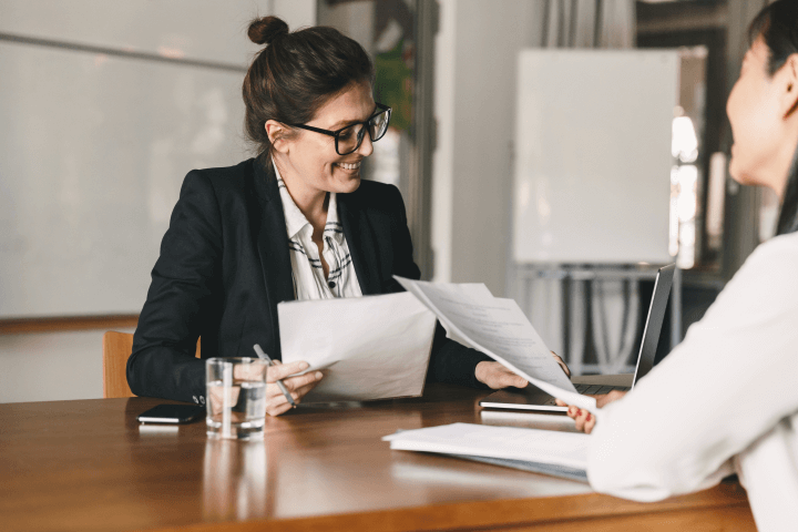 digital project manager candidate at job interview