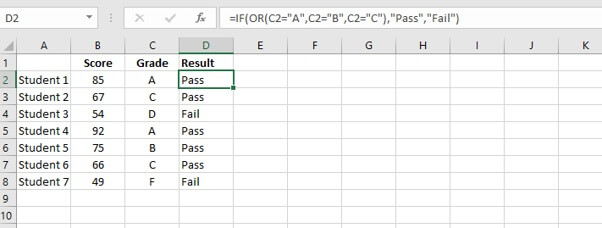 Excel IF function