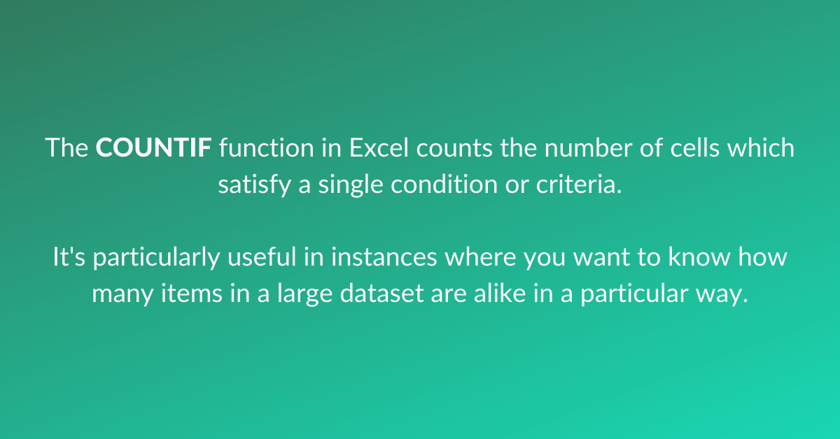 The COUNTIF Function in Excel | GoSkills