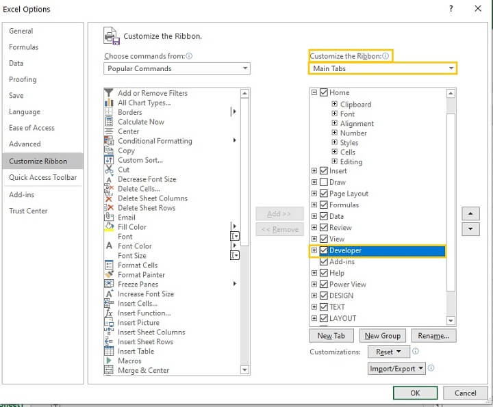 Excel checkbox