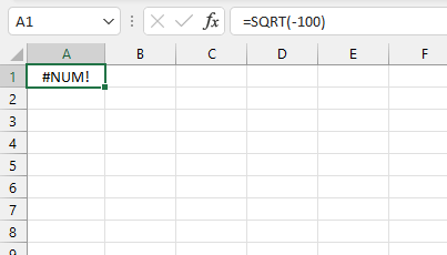 Common Excel Errors - #NUM! error