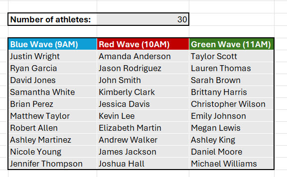 Excel challenge dataset