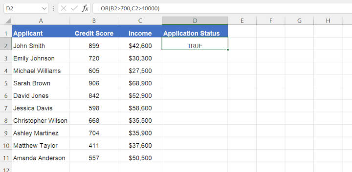 Excel nested IF/OR statement