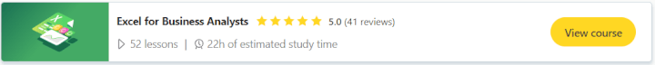 Excel for Business Analysts course