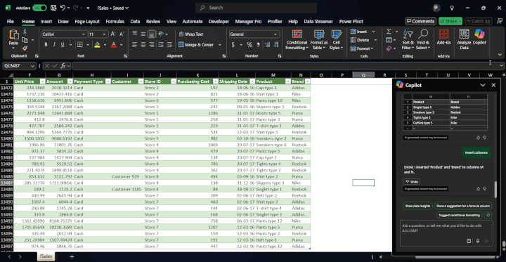 copilot excel prompt Split columns with ease