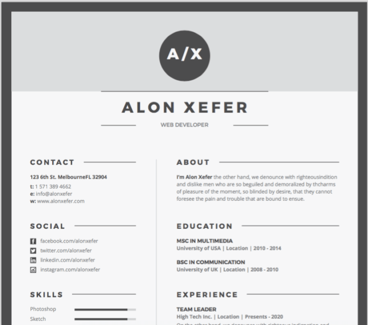 How To Make The Blue Grey Resume Template In Word Arnold Whosto