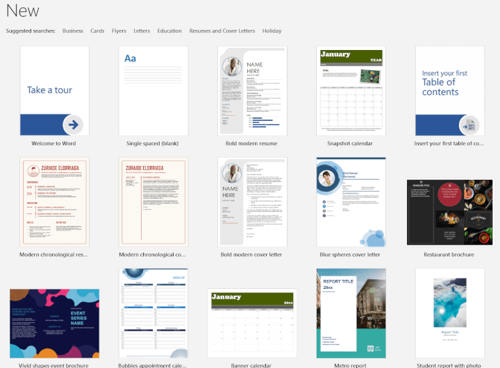 microsoft word templates