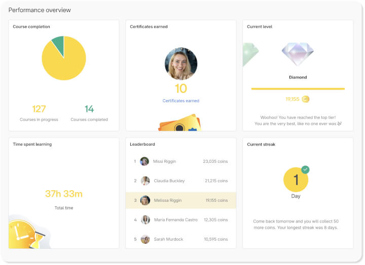 Gamified LMS interface