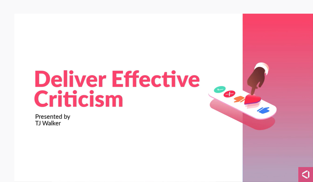 How to Deliver Effective Criticism course