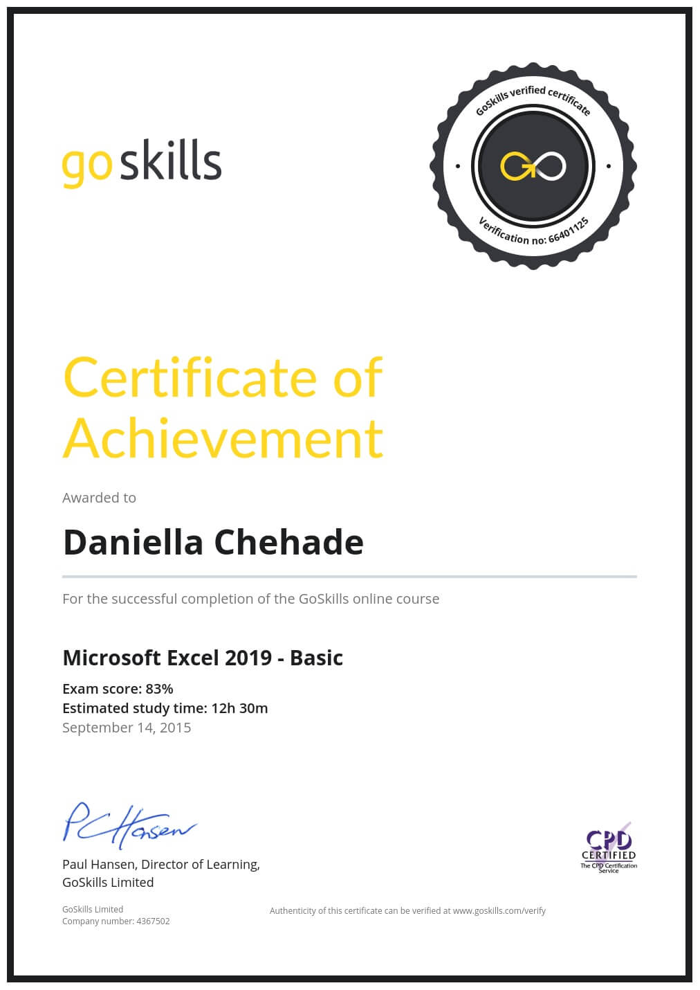 Certificate of Achievement
