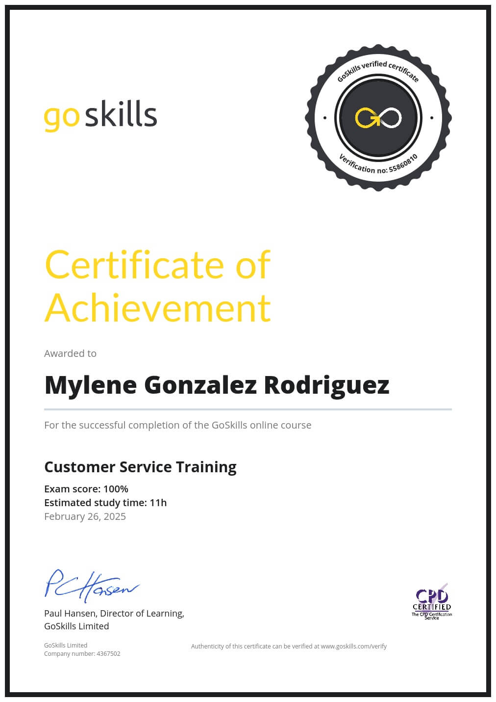 Certificate of Achievement