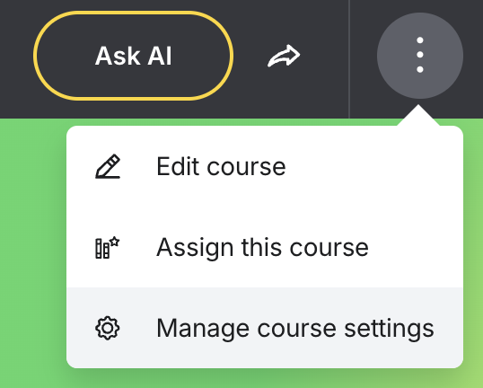 manage settings