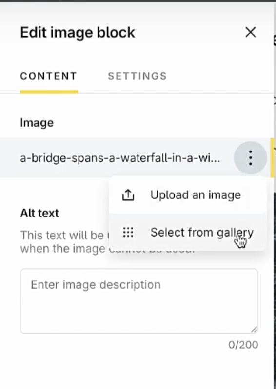 edit image block