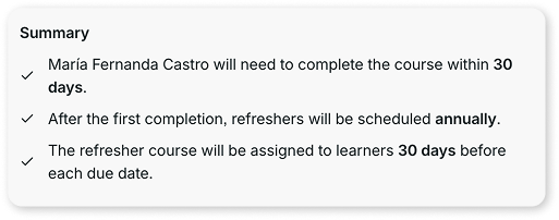 summary course refresher