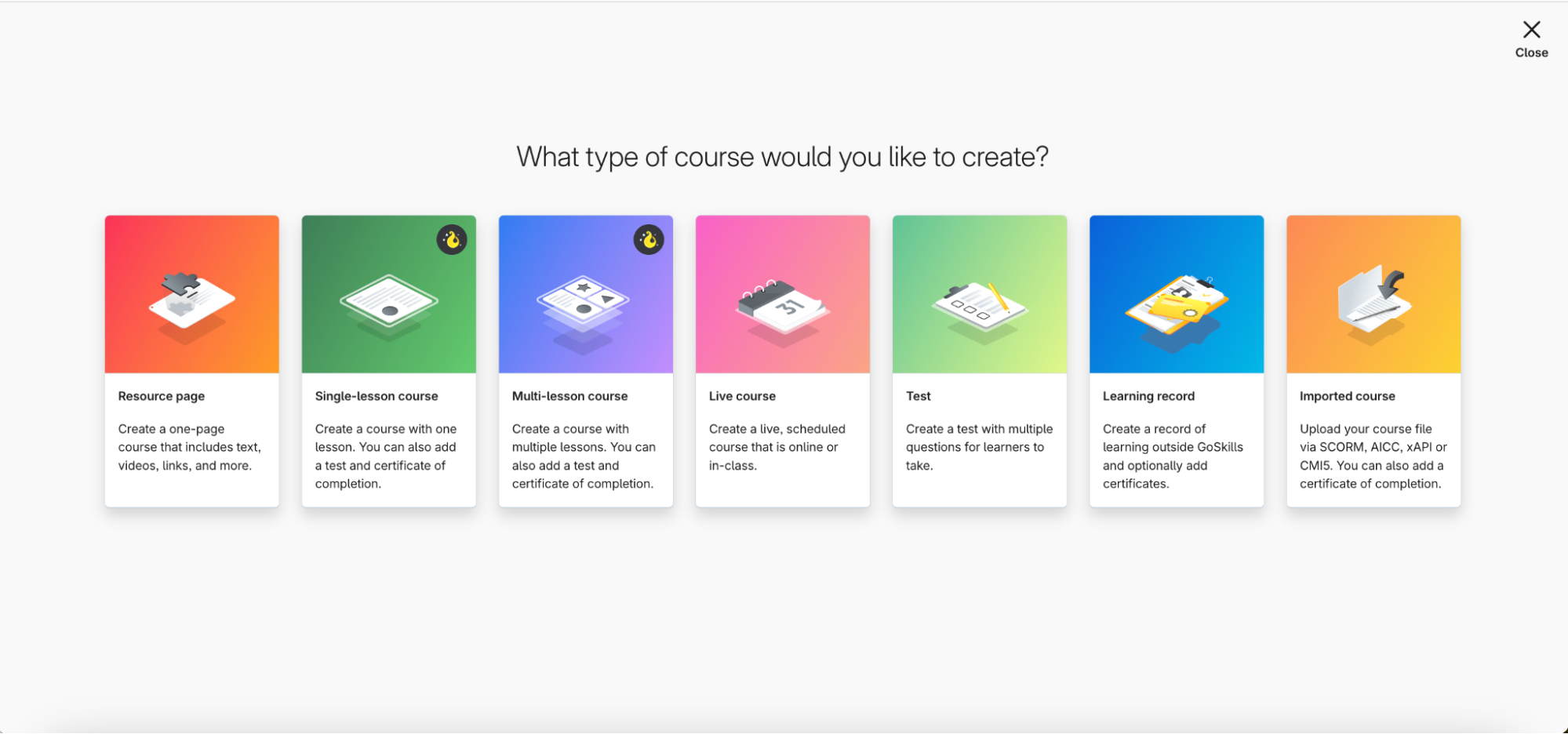 types of courses