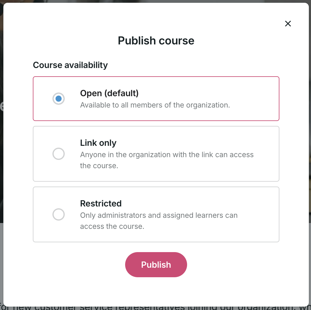publish course